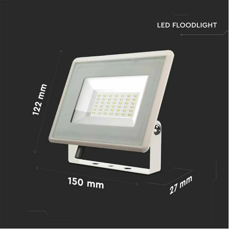 V-TAC Προβολέας LED F-Class 30W ψυχρό λευκό 6500K λευκό σώμα 6748