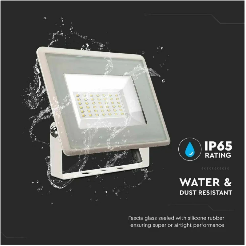 V-TAC Προβολέας LED F-Class 30W ψυχρό λευκό 6500K λευκό σώμα 6748