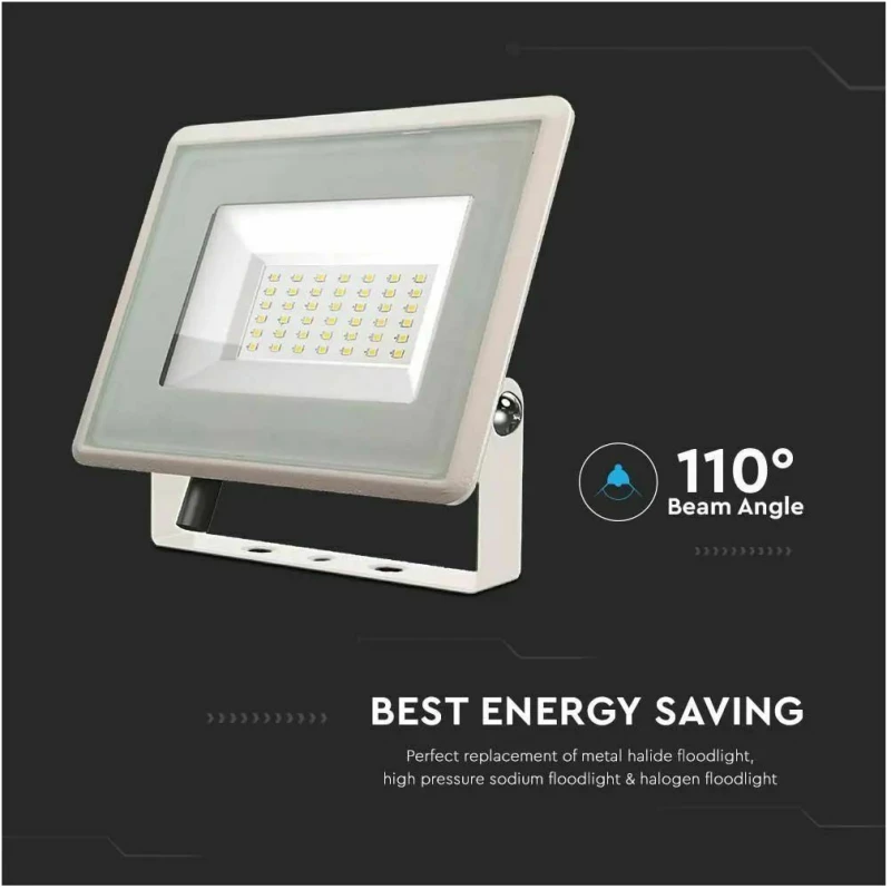 V-TAC Προβολέας LED F-Class 30W ψυχρό λευκό 6500K λευκό σώμα 6748