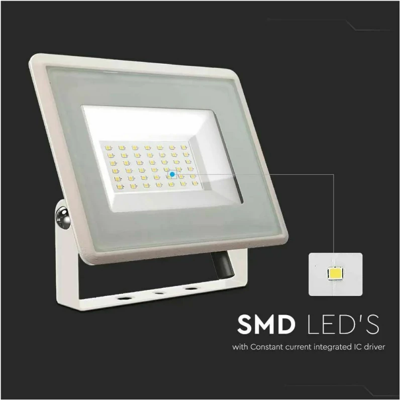 V-TAC Προβολέας LED F-Class 30W ψυχρό λευκό 6500K λευκό σώμα 6748