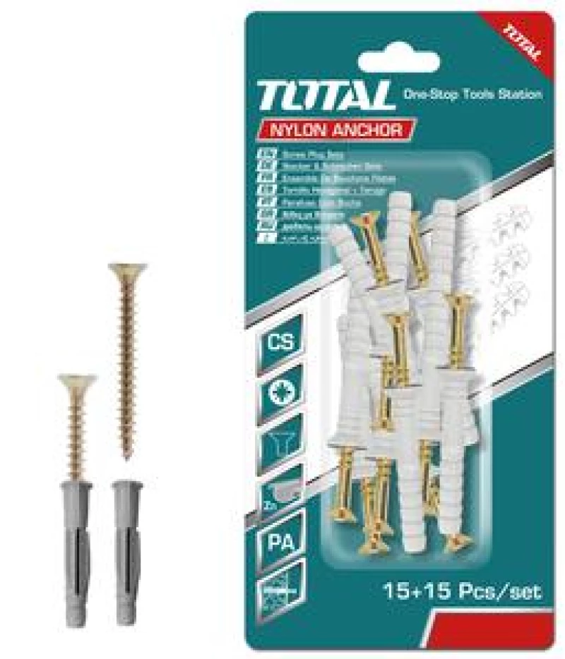 TOTAL WJNAK5009012 Σετ Βίδες με Βύσματα 5 Χ 90mm