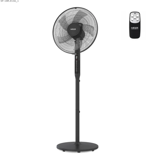 HAEGER Premium  SF-16R.013A Ψηφιακός ανεμιστήρας Μαύρος – 3 ταχύτητες, 2 σε 1, 45 W