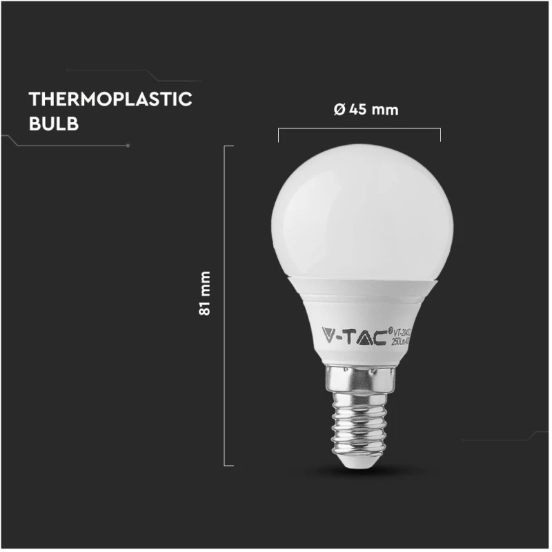 LED λάμπα E14 P45 SMD 3.7W φυσικό λευκό 4000K 214174