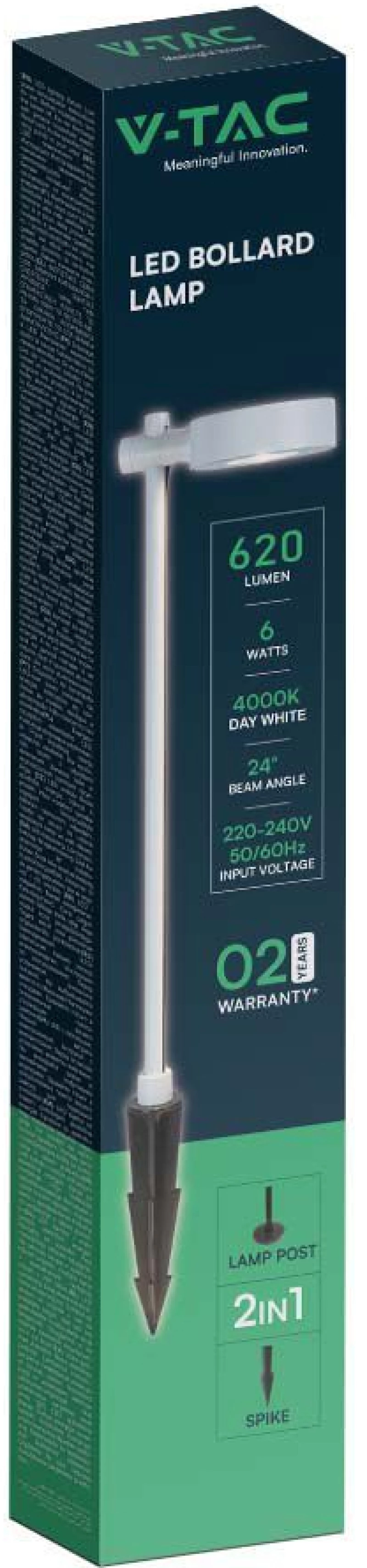 V-TAC Στεγανό Φωτιστικό Led Καρφωτό 6837