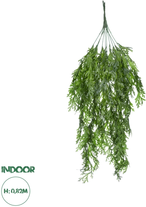 GloboStar® Artificial Garden THUJA HANGING BRANCH 20616 Τεχνητό Κρεμαστό Διακοσμητικό Κρεμαστό κλαδί Τούγιας  Y82cm Σετ 2 τεμαχίων
