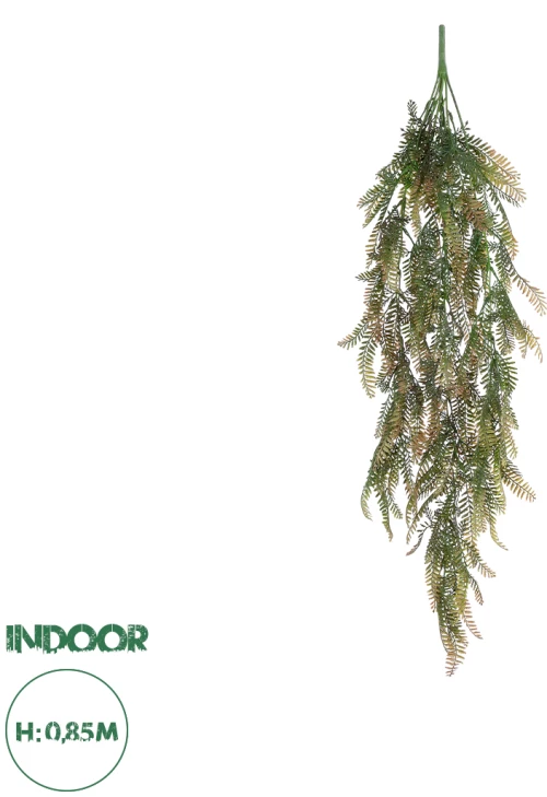 GloboStar® Artificial Garden HANGING FERN 20840 Τεχνητό Διακοσμητικό Κρεμαστό Φυτό Φτέρη Μ25 x Π12 x Υ85cm