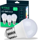V-TAC LED Λάμπα E27 4.5W G45 6500K (Κουτί 3 τεμάχια)