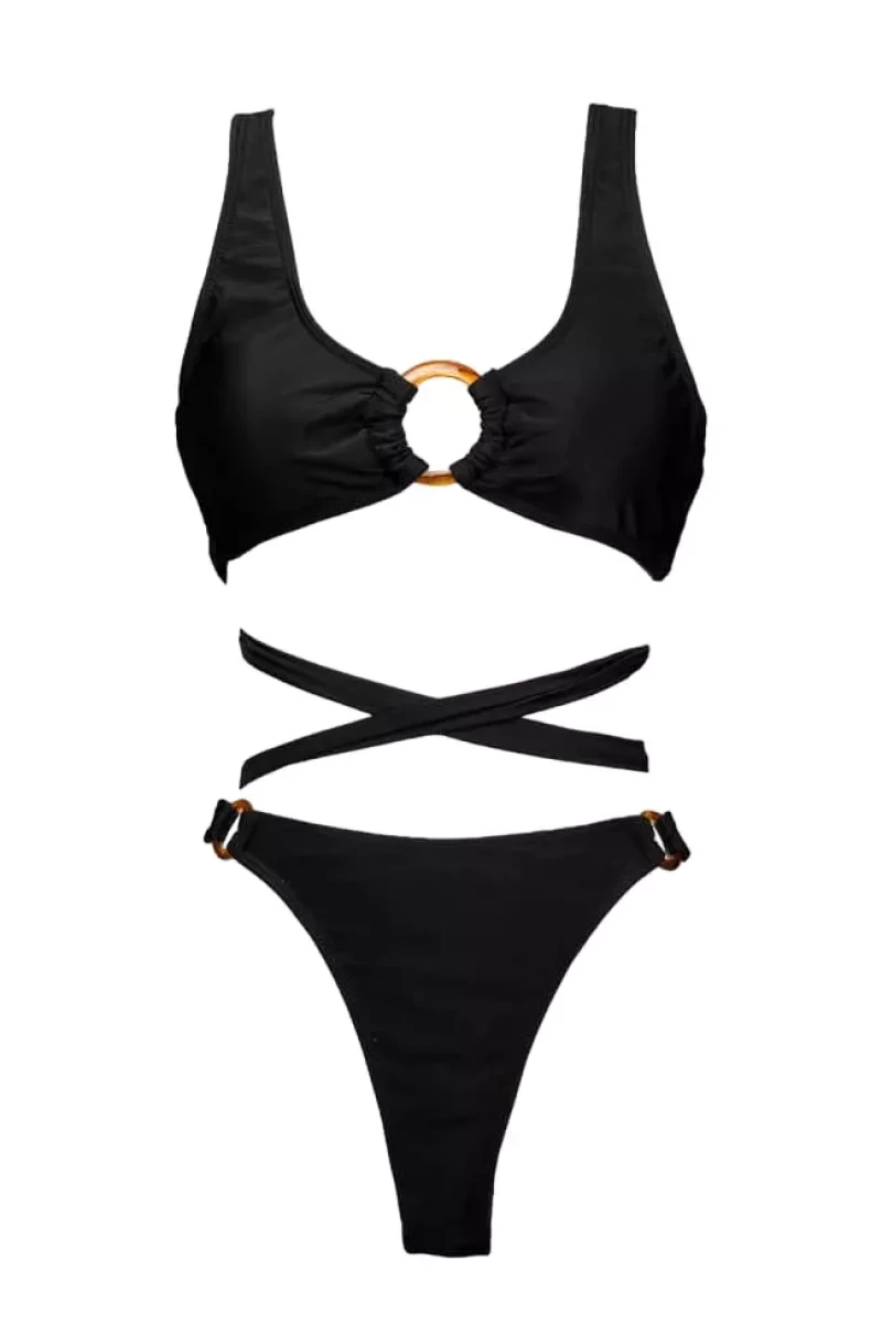 Gigi Bikinis -Μαγιό Σετ Μπικίνιι με Κρίκους 3883001 Μαύρο