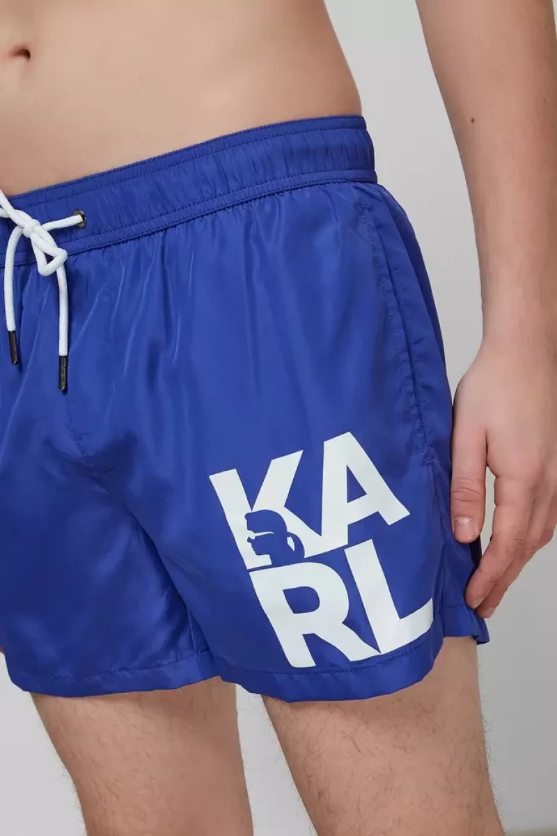 Karl Lagerfeld - Ανδρικό Μαγιό Σορτς KL21MBS02-NAVY Μπλε Ναυτικό
