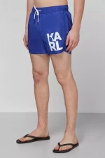 Karl Lagerfeld - Ανδρικό Μαγιό Σορτς KL21MBS02-NAVY Μπλε Ναυτικό