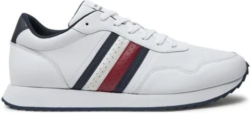Tommy Hilfiger – Ανδρικά Sneakers Runner Evo Lth Mix Ess FM0FM05121-YBS Λευκό
