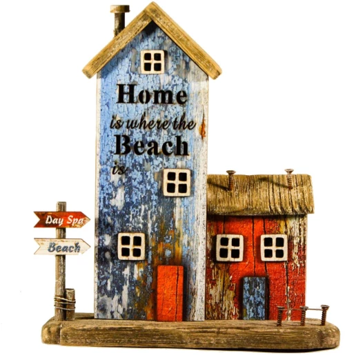Vintage ξύλινο φωτεινό Beach House 16x6x29 εκ