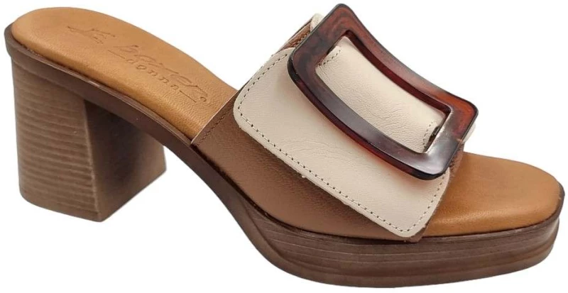 Boxer 97022 10-025 Μπεζ Δερμάτινα Mules