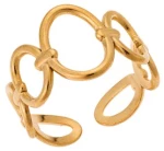 Δαχτυλίδι Senza Gold Plated Steel, με άνοιγμα και οβάλ σχέδια