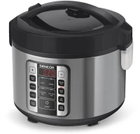 Ατμομάγειρας Ρυζιού Rice Cooker 1,5lt με Οθόνη και 11 Λειτουργίες Sencor SRM 3151BK Ασημί