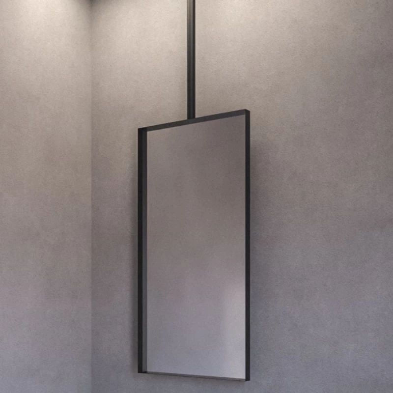 Μεταλλικός Καθρέπτης Iron Ceiling 45x90,λάμα 3εκ. Απόχρωση Λάμας: Μαύρο