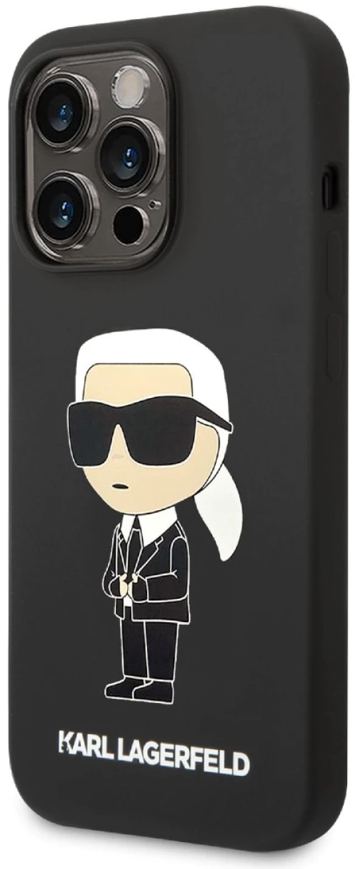 Karl Lagerfeld Liquid Silicone Ikonik NFT Case for iPhone 14 Pro Max Black
