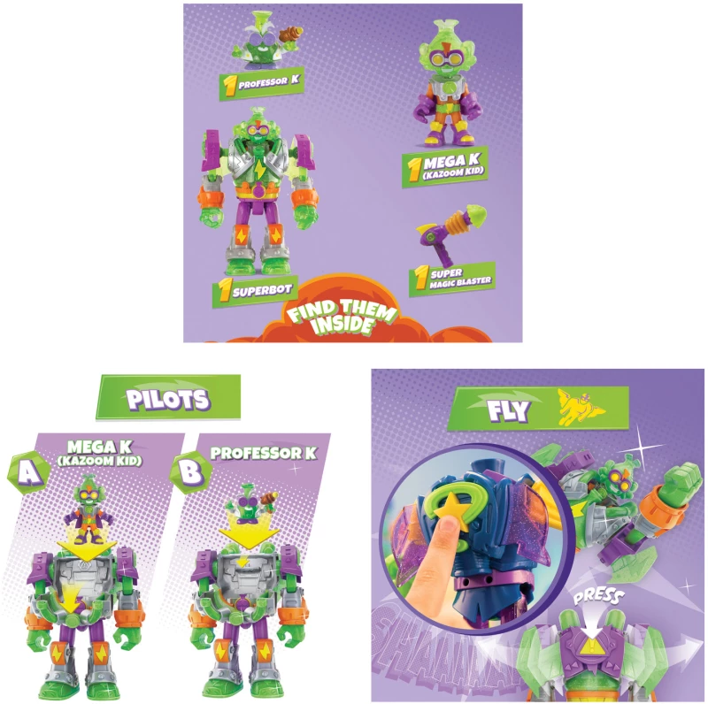 Superthings Μικροπλάσματα Superbot Με Φιγούρες Mega-K Για 3+ Χρονών 1013-62119