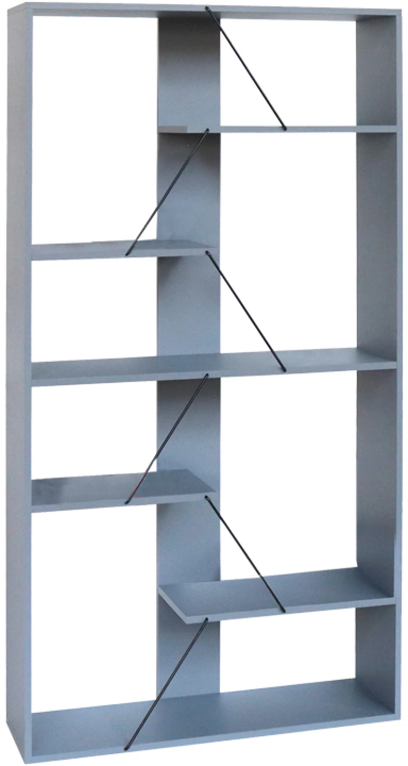 Βιβλιοθήκη Tars pakoworld γκρι-μαύρο 84x25.5x154.5εκ (1 τεμάχια)