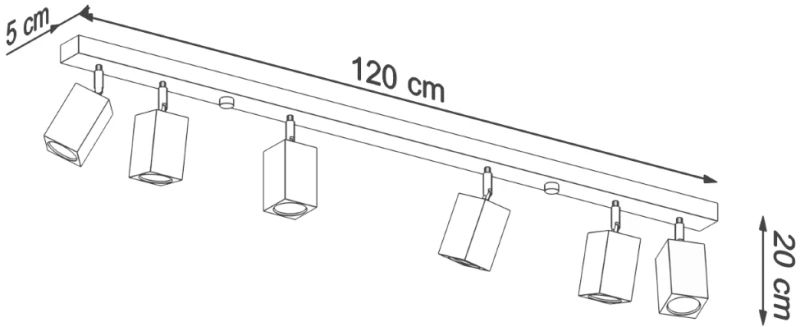 Sollux Φωτιστικό οροφής Keke 6,ξύλο,6xGU10/40w