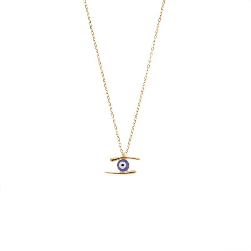 Κολιέ Senza Silver 925 Gold Plated, Ματάκι