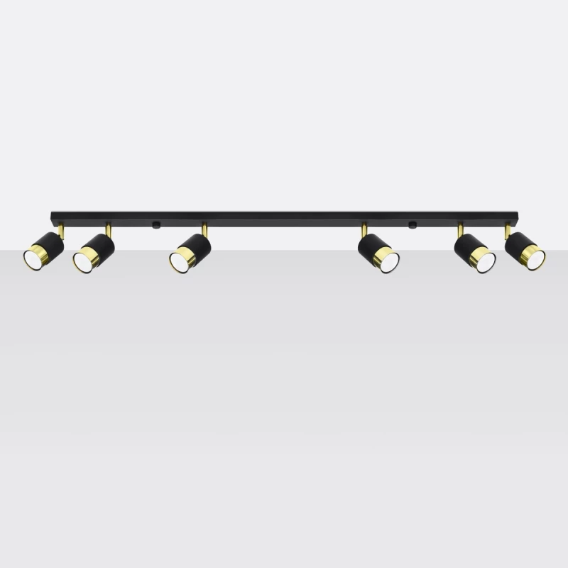 Sollux Φωτιστικό οροφής Nero 6,ατσάλι,6xGU10/40w