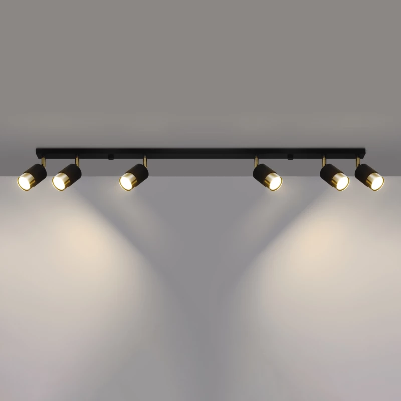 Sollux Φωτιστικό οροφής Nero 6,ατσάλι,6xGU10/40w