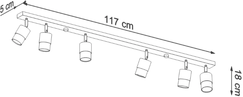 Sollux Φωτιστικό οροφής Nero 6,ατσάλι,6xGU10/40w