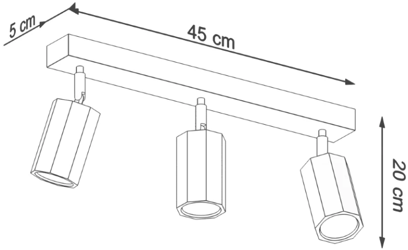 Sollux Φωτιστικό οροφής Zake 3,ξύλο,3xGU10/40w