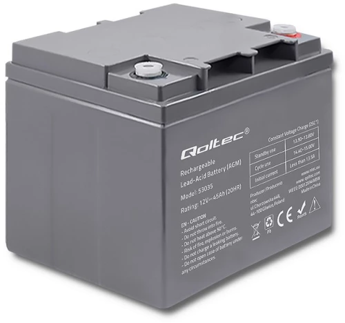 Qoltec 53035 AGM battery | 12V | 45Ah | max 540A