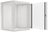 Lanberg wall-mounted installation rack cabinet 19'' 15U 600x600mm gray (glass door)