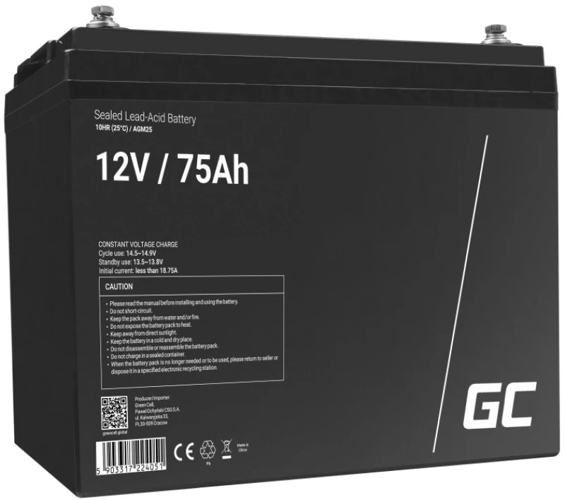 Green Cell AGM25 UPS battery Sealed Lead Acid (VRLA) 12 V 75 Ah