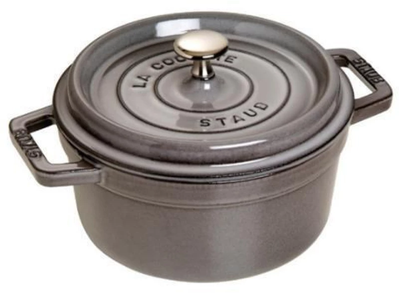 Staub round cast iron pot - Graphite, 2.2 ltr