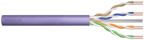 Installation cable DIGITUS cat.6, U/UTP, B2ca, AWG23/1, LSOH, 500m, purple, reel