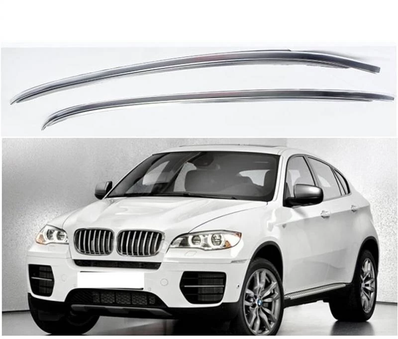Μπάρες Οροφής Railing Για BMW X6 E71 2008-2015 Flush-Rails Αλουμινίου Ασημί 2 Τεμάχια