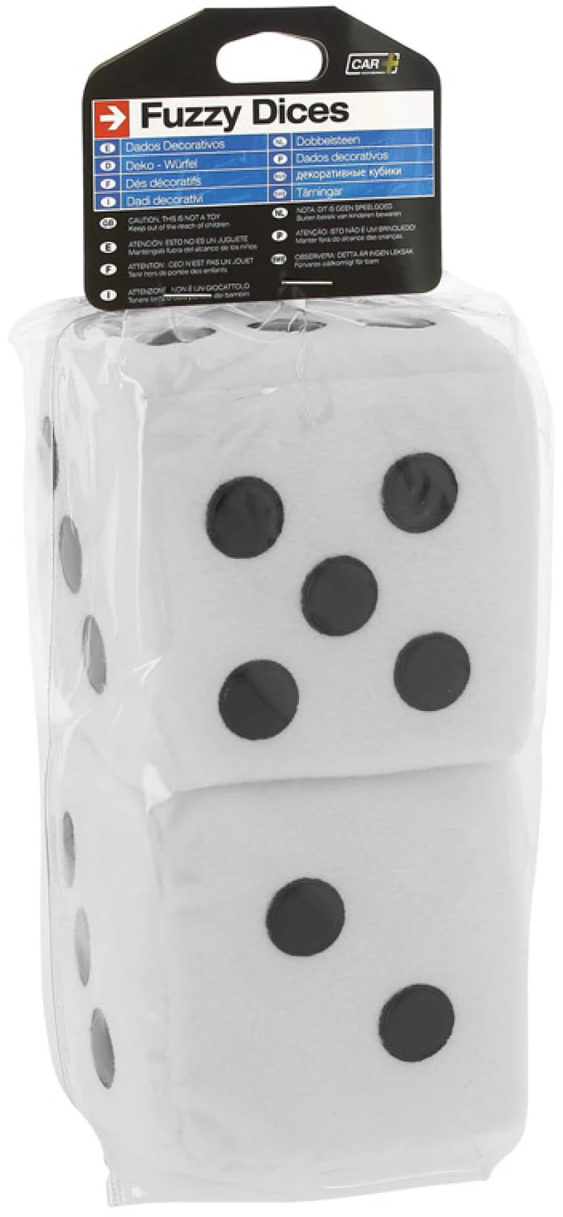Ζάρια Κρεμαστά Διακοσμητικά ''Jumbo Size'' Λευκά 9x9cm 2 Τεμάχια