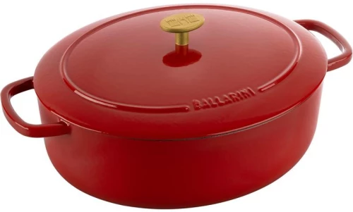 BALLARINI BELLAMONTE OVAL CAST IRON POT 75003-566-0 - 5.5 LTR RED