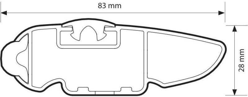 ΜΠΑΡΑ ΟΡΟΦΗΣ ΑΛΟΥΜΙΝΙΟΥ 109cm ΜΑΥΡΗ SILENZIO CX ORIGINE SYSTEM ( STANDARD / FLUSH RAILING)NORDRIVE - 1 ΤΕΜ.