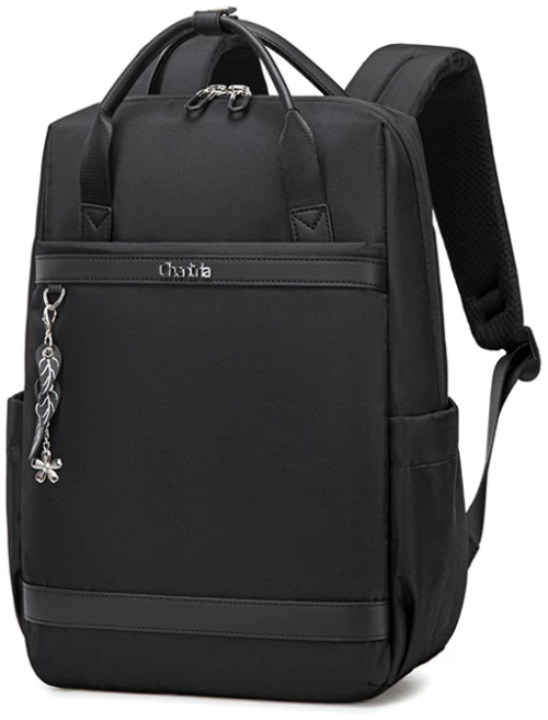CHANTRIA γυναικεία τσάντα πλάτης CB00639 με θήκη laptop 14", 12.5L, μαύρη