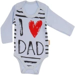 Κορμάκι Βρεφικό Μακρύ Μανίκι Love Dad W2254 - ΓΑΛΑΖΙΟ