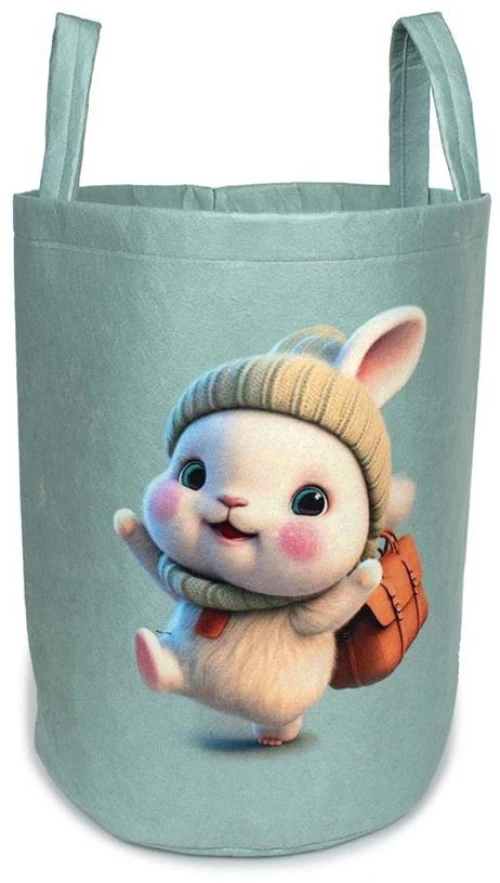 Παιδικό Καλάθι Αποθήκευσης Happy Bunny 42 50X30X45 cm Βεραμάν Υφασμάτινο - -