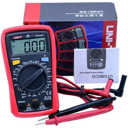Uni-T Ψηφιακό Πολύμετρο με Μέτρηση AC  DC Αντίστασης & LCD Οθόνη UT-33D+