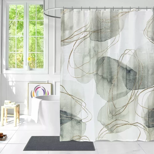 LINO ΚΟΥΡΤΙΝΑ ΜΠΑΝΙΟΥ OLELO 180X200 Gold, Grey, Light Blue, White 180Χ200