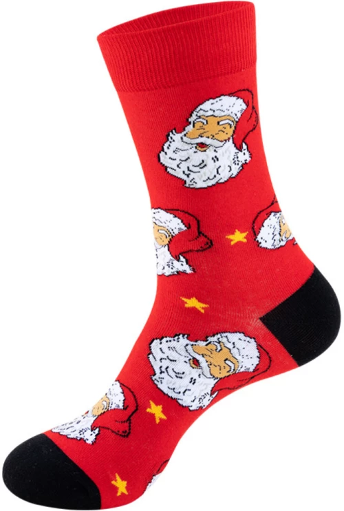 Noxxiez Χριστουγεννιάτικες κάλτσες unisex με σχέδιο Santa Stars Νο 38-45