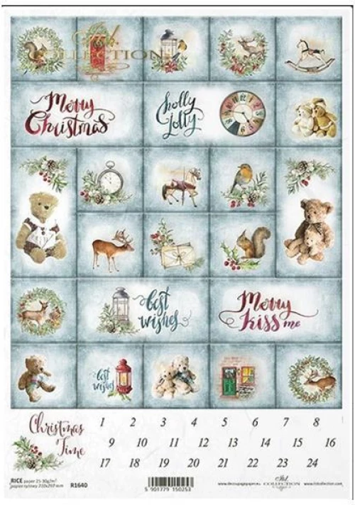 443337 ΡΙΖΟΧΑΡΤΟ "CHRISTMAS CALENDAR" 21X29.7ΕΚ. (ITD-R1640) ΠΑΚ