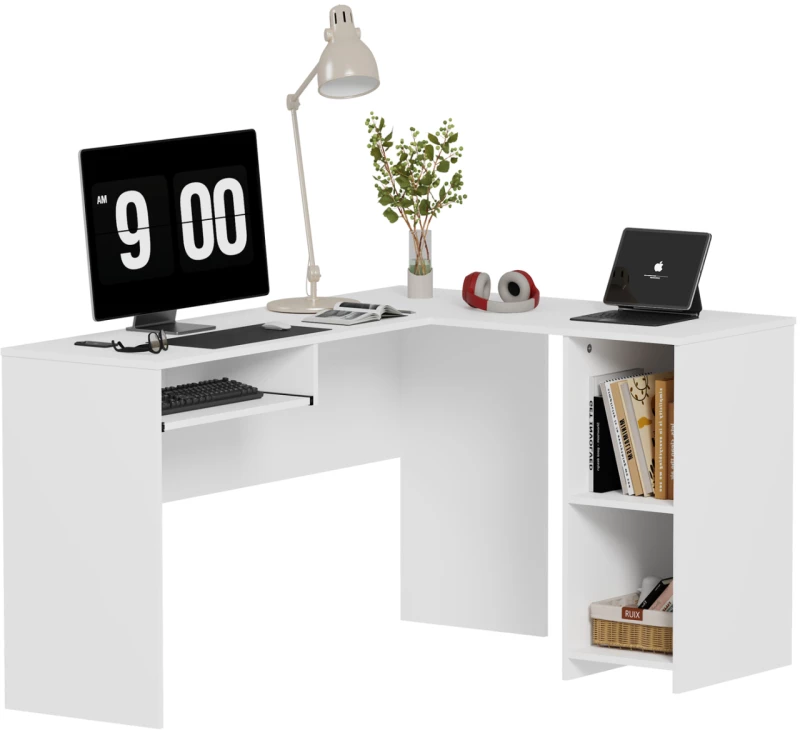 458544 ΓΩΝΙΑΚΟ ΓΡΑΦΕΙΟ SHIG HM2135.03 MDF ΣΕ ΛΕΥΚΟ 140X120X75ΥΕΚ