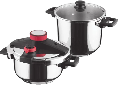Σετ Χύτρα Ταχύτητας STEAM Set Quattro 4lt & 7lt Lamart LT1230 Ασημί/Κόκκινο