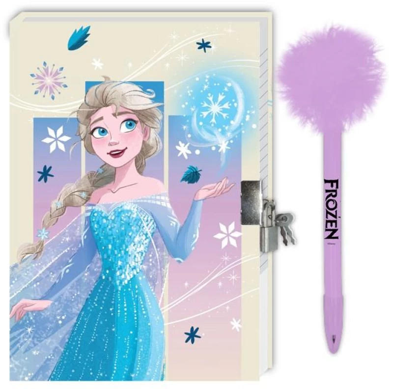 Ημερολόγιο Frozen Με Κλειδαριά Και Στυλό Pom Pom 564296