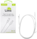 LIME USB-C TYPE C TO LIGHTNING LONG 4.0A ΦΟΡΤΙΣΗΣ-DATA 1m LCL03 30W WHITE