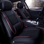 Πλήρες Σετ - Pu Leather Ανατομικά Καλύμματα Καθισμάτων Αυτοκινήτου 9 Τεμάχια DR-8011-BL
